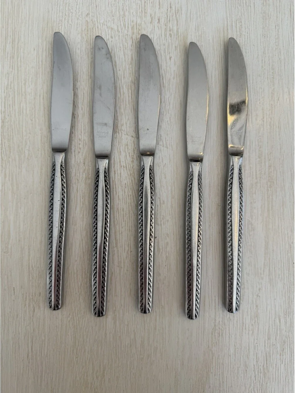 National Stainless “Granada” Dinner Knives Set Of 5 Japan